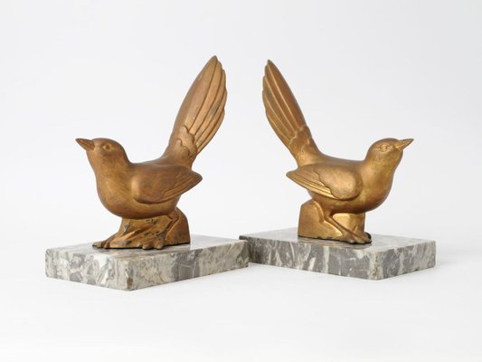 French Art Deco Bird Bookends, 1930s, Set of 2-IXK-898149