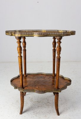 French Art Deco Brass & Poplar Serving Table or Side Table, 1930-RIU-1259147