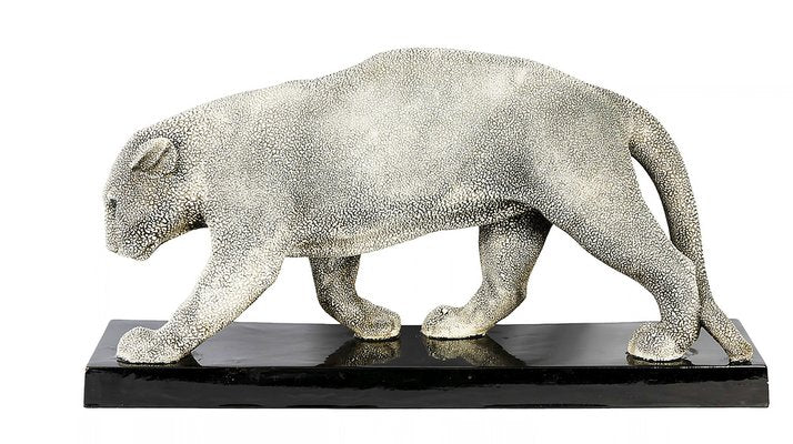 French Art Deco Ceramic Panther Sculpture by G.Beauvais for Edition Kaza, 1930s-ZVH-1800356