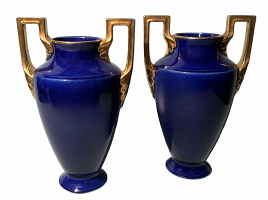 French Art Deco Ceramic Vases from Orchies Ceramics Factory, 1925, Set of 2-QRS-2031409