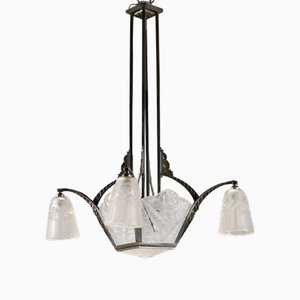 French Art Deco Chandelier in Glass-VMM-2033303