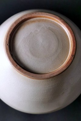 French Art Deco Craquelé White Ceramic Vase, 1970s-QRS-1821789