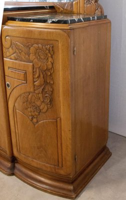 French Art Deco Credenza with Marble Top, 1930s-RIU-723125