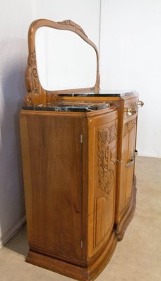 French Art Deco Credenza with Marble Top, 1930s-RIU-723125