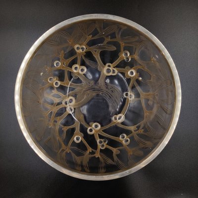 French Art Deco Glass Bowl with Mistletoe Motif by Lalique, 1920s-SAK-1794329