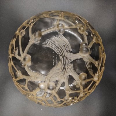 French Art Deco Glass Bowl with Mistletoe Motif by Lalique, 1920s-SAK-1794329