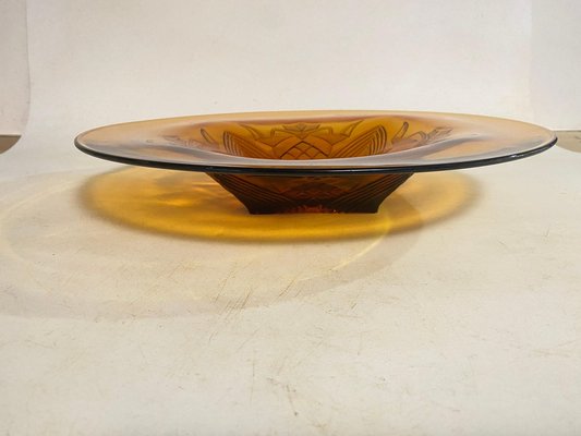 French Art Deco Glass Dish, 1940-UR-1767101