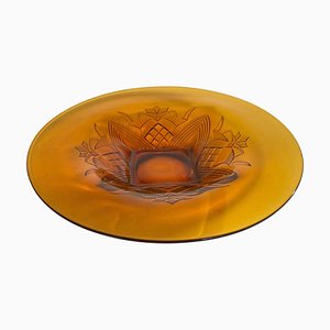 French Art Deco Glass Dish, 1940-UR-1767101