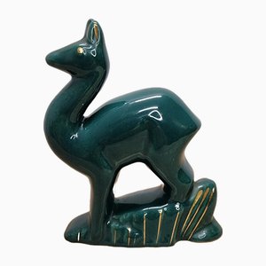 French Art Deco Green Deer, 1950s-VHW-2031494