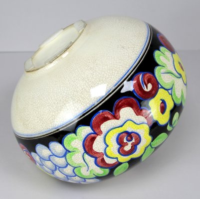 French Art Deco Hand-Painted Vase, 1930s-NE-883378