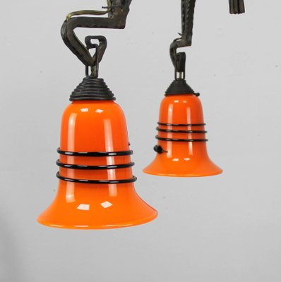 French Art Deco Lamp with Lampshades from Loetz Tango-NE-928981