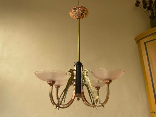 French Art Deco Les Pheasants Hanging Light, 1930-OFB-2032219