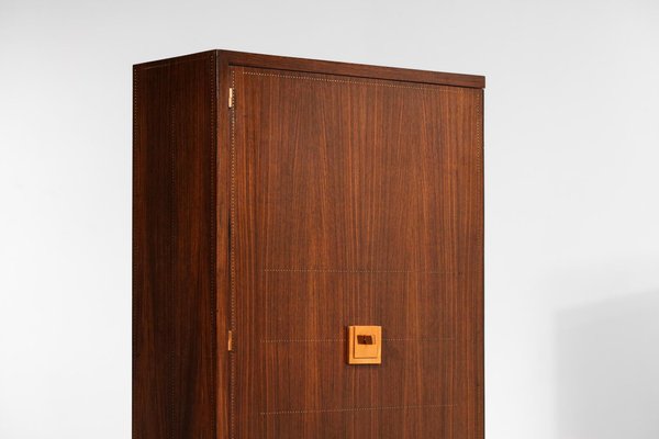 French Art Deco Mahogany and Copper Cabinet by Andre Sornay, 1940s-YU-1173773