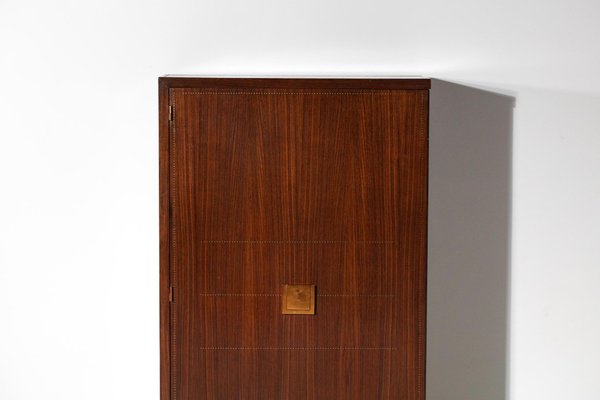 French Art Deco Mahogany and Copper Cabinet by Andre Sornay, 1940s-YU-1173773