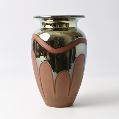 French Art Deco Metallic Glaze Vase, 1930s-IXK-1785837