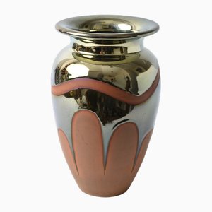 French Art Deco Metallic Glaze Vase, 1930s-IXK-1785837