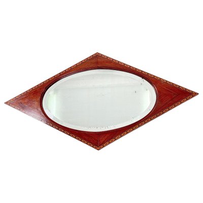 French Art Deco Mirror with Marquetry & Beveled Glass, 1930s-UR-1315548