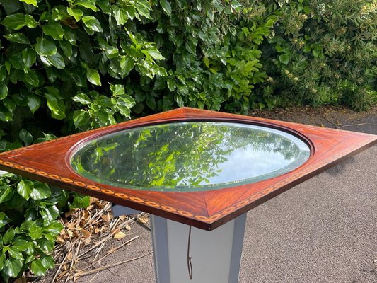 French Art Deco Mirror with Marquetry & Beveled Glass, 1930s-UR-1315548