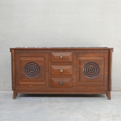 French Art Deco Oak and Marble Sideboard in the Style of Dudouyt-JRP-1054193