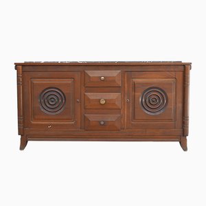 French Art Deco Oak and Marble Sideboard in the Style of Dudouyt-JRP-1054193