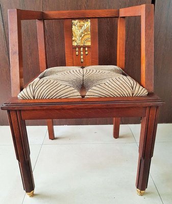 French Art Deco Oak Desk Chair, 1930s-POM-885553