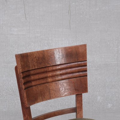 French Art Deco Oak Dining Chairs by Charles Dudouyt, Set of 6-JRP-1124359