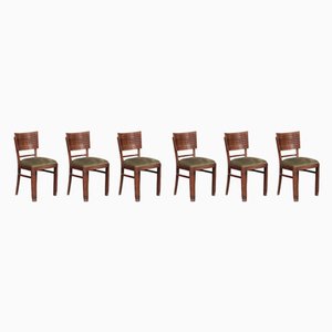 French Art Deco Oak Dining Chairs by Charles Dudouyt, Set of 6-JRP-1124359