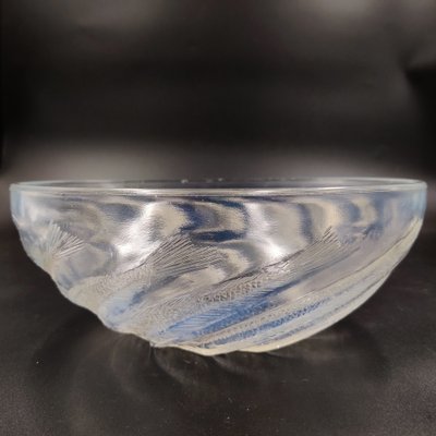 French Art Deco Opalescent Glass Bowl with Fishes in Circular Pattern by René Lalique, 1920s-SAK-1794323