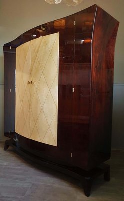 French Art Deco Parchment Wardrobe in the Style of Jean Pascaud, 1930s-POM-885506