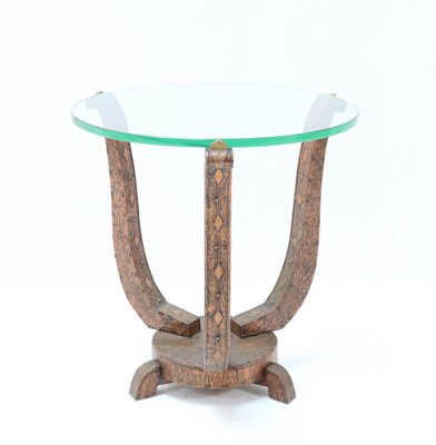 French Art Deco Patinated & Hammered Copper Gueridon Table, 1930s-MY-912529