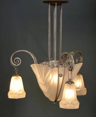 French Art Deco Pendant Lamp by David Gueron for Verrerie Dart Degué, 1920s-SY-1800387