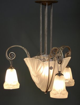 French Art Deco Pendant Lamp by David Gueron for Verrerie Dart Degué, 1920s-SY-1800387