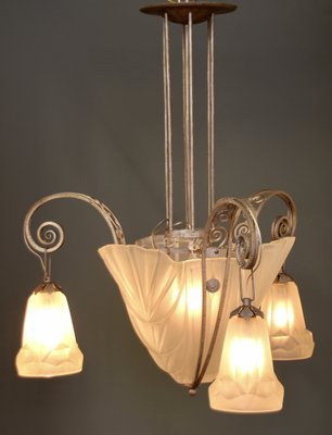 French Art Deco Pendant Lamp by David Gueron for Verrerie Dart Degué, 1920s-SY-1800387