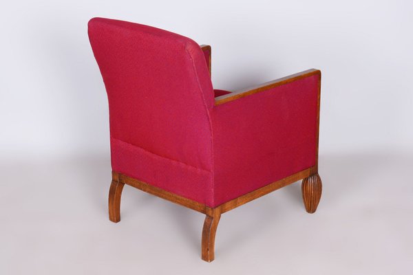 French Art Deco Red Chair in Beech, 1930s-WHY-1734317