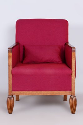 French Art Deco Red Chair in Beech, 1930s-WHY-1734317