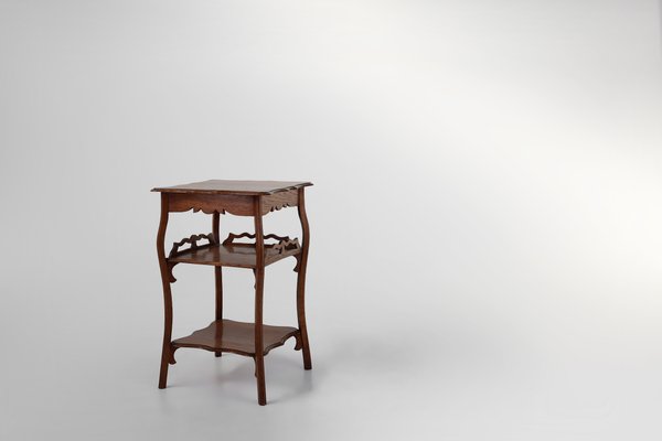 French Art Deco Side Table in Full Oak, 1920-YSY-2041945