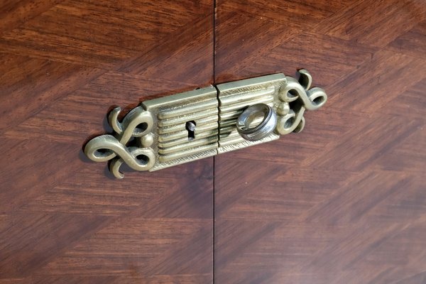 French Art Deco Sideboard with Marquetry and Brass Fittings, 1940s-CXC-1824425