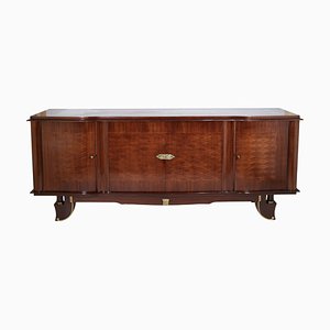 French Art Deco Sideboard with Marquetry and Brass Fittings, 1940s-CXC-1824425