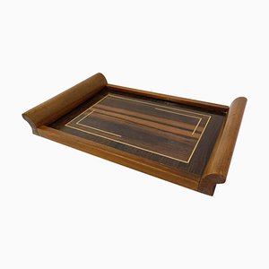 French Art Deco Tray in Inlaid Lemon Wood, 1930s-RIU-694413