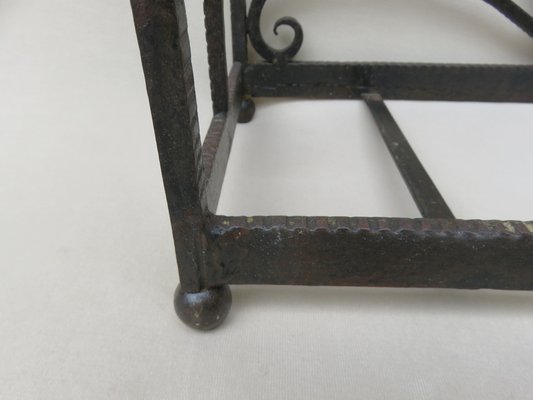 French Art Deco Umbrella Stand in Wrought Iron in the style of Edgar Brandt-EY-980475