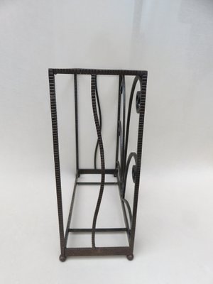 French Art Deco Umbrella Stand in Wrought Iron in the style of Edgar Brandt-EY-980475