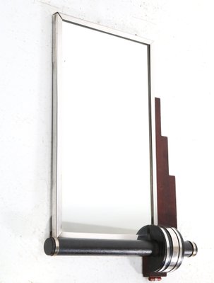 French Art Deco Wall Mirror in Walnut, 1930s-MY-1790593