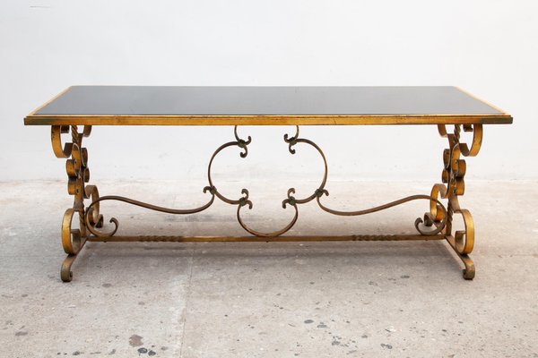 French Art Deco Wrought Iron Coffee Table, 1930s-KL-620419