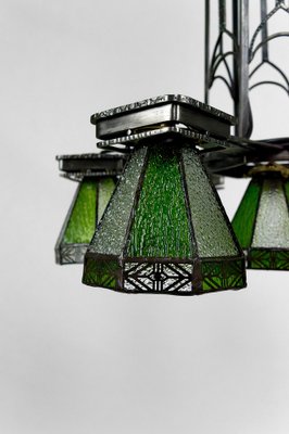 French Art Deco Wrought Iron Hanging Light, 1920-XNH-1804503