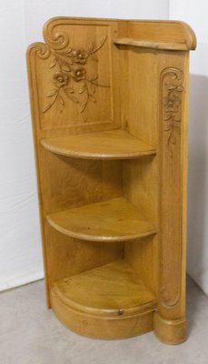 French Art Nouveau Corner Shelves in Oak-RIU-820565