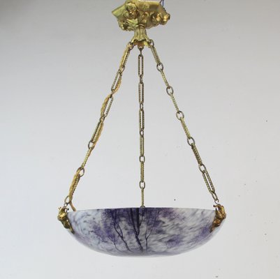 French Art Nouveau Enameled Ceiling Lamp-NE-1193983