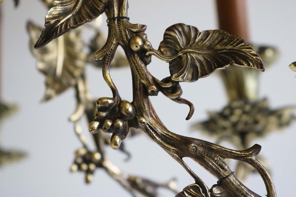 French Art Nouveau Hammered Brass Chandelier, 1890s-WIP-2041328