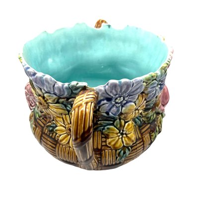 French Art Nouveau Majolica Plant Cache Pot by Onnaing, 1920s-EUT-1768219