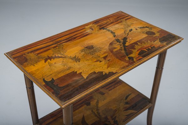 French Art Nouveau Marquetry Table by Emile Galle, 1900s-ZZH-1799049