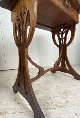 French Art Nouveau Side Table in Oak, 1900-WZZ-1264385